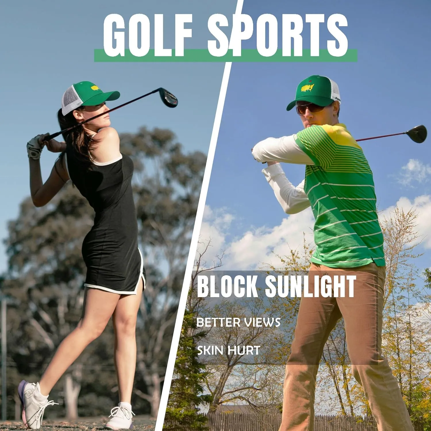 2024 Golf Tournament Hat for Men Women,Green/White Trucker Caddy Ball Cap,Golf Merchandise Apparel