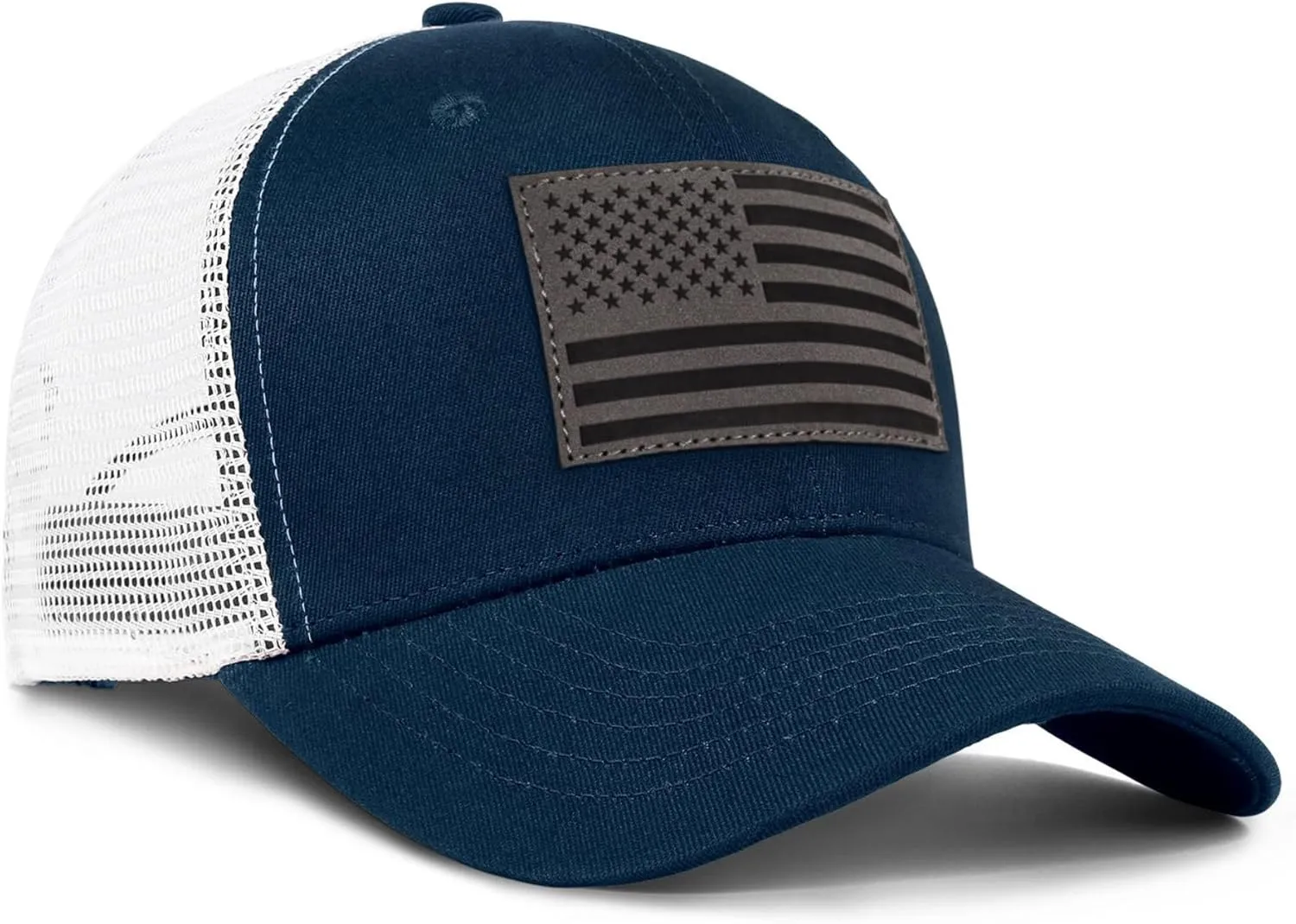 American Flag Trucker Hat - Snapback Hats for Men Women Baseball Cap - Breathable Mesh & Adjustable Fit for Casual Wear