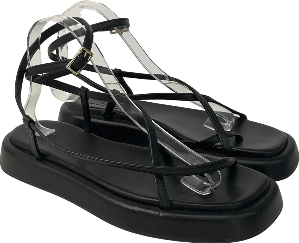 Arket Black Nodi Leather Sandals UK 6 EU 39 👠