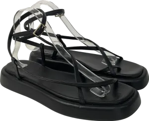 Arket Black Nodi Leather Sandals UK 6 EU 39 👠