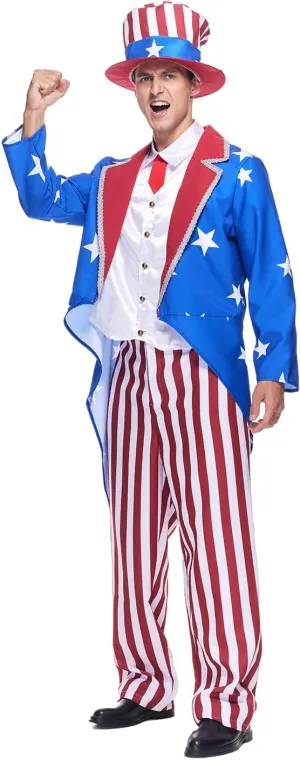 EraSpooky Patriotic Uncle Sam Costume - Classic July 4th Party Outfit