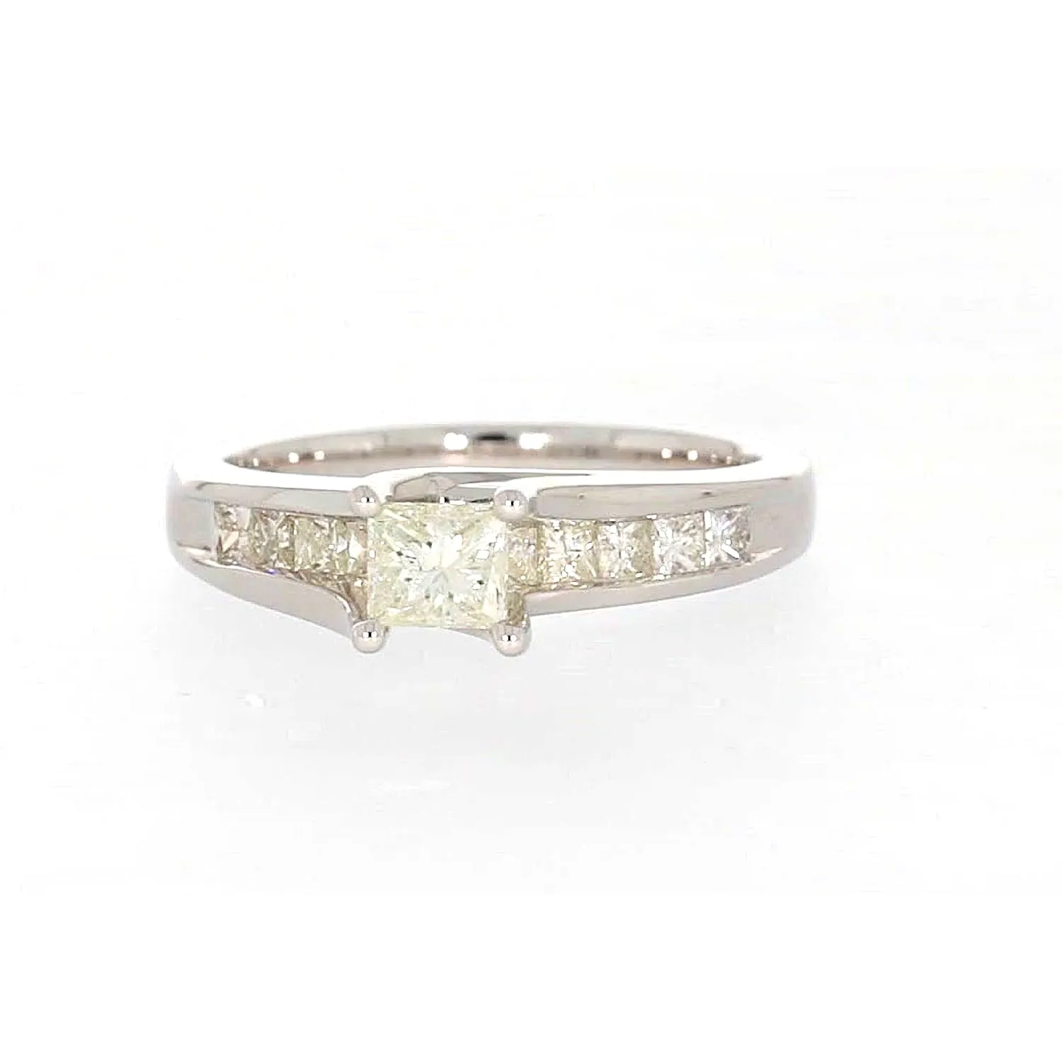 New York 14ct White Gold Princess Cut with 1 CARAT tw of Diamonds Ring