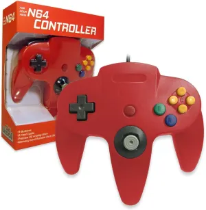 Old Skool Classic Wired Controller Joystick Compatible with Nintendo 64 N64 Game System - Red