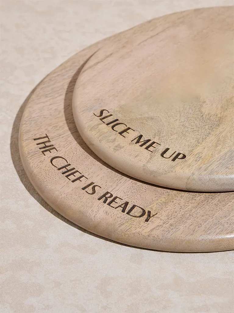 Westside Home Beige Wooden Chopping Boards (Set of 2)
